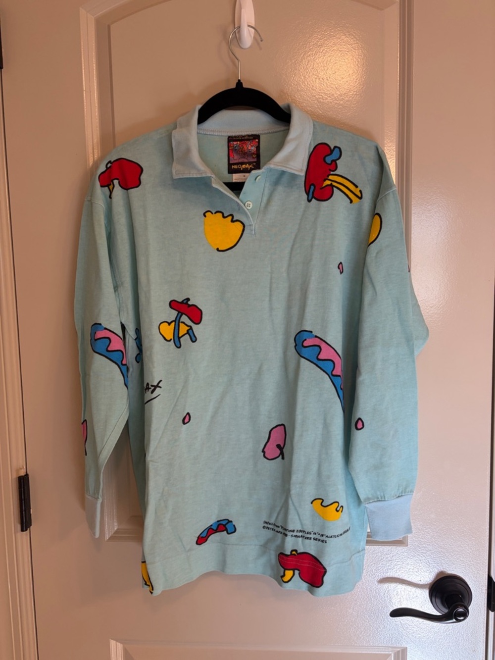 Rare Vintage 1987 Peter Max NeoMax "The Zooples" & "Alktucha" Long-Sleeve Polo